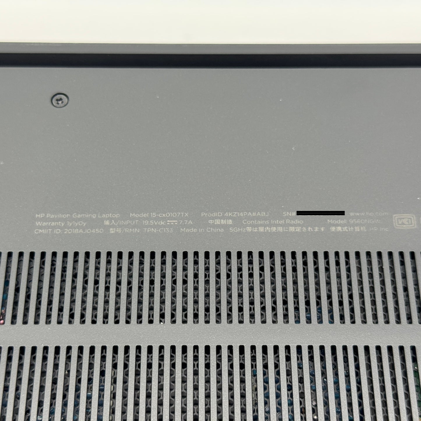 HP Gaming 15-cx0107TX  i7 8750H 16GB SSD 256GB HDD 1TB GTX 1050 Ti  Windows11Home 【C7643-80】