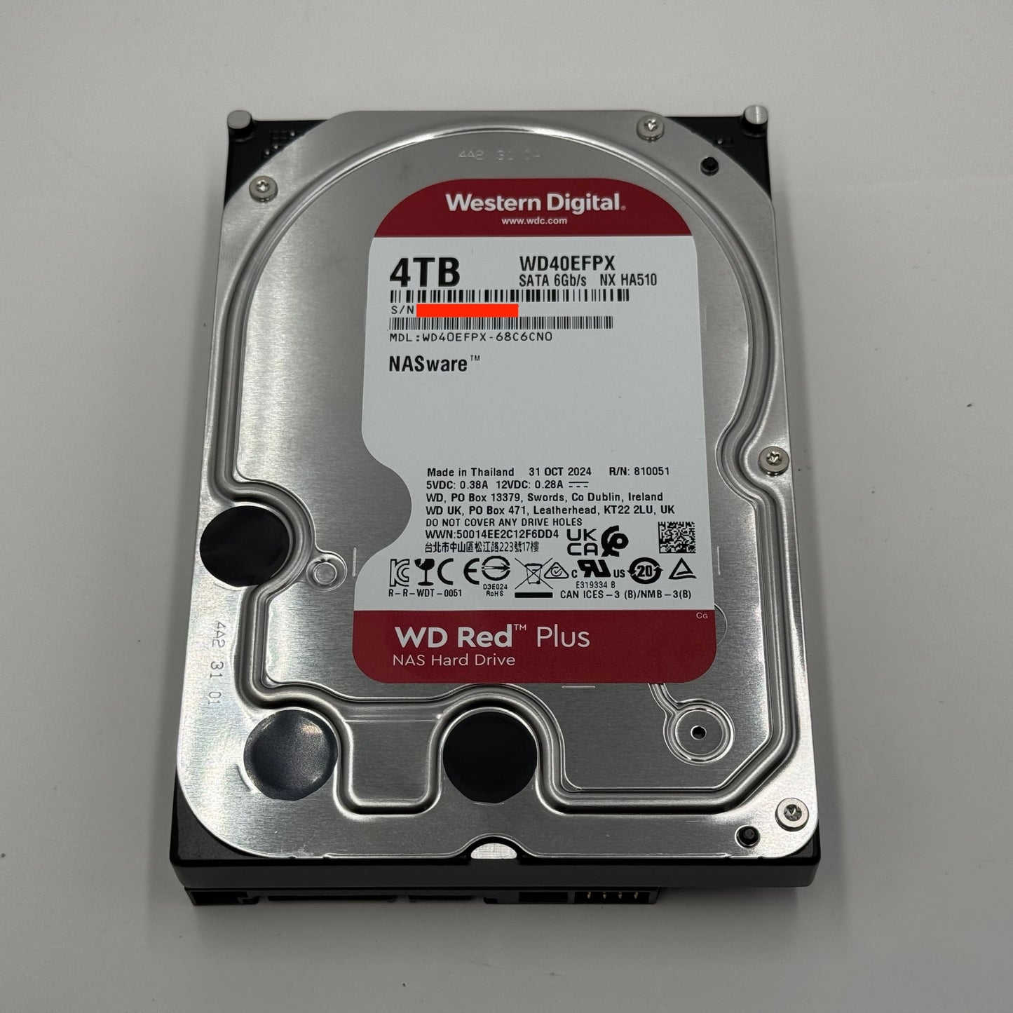 Western Digital WD Red Plus 4TB WD40EFPX NAS HDD 【C7218-C】
