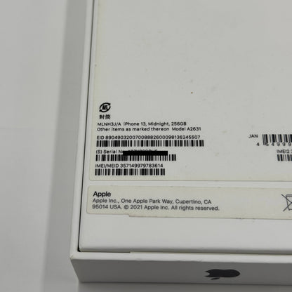 美品 Apple iPhone13 256GB Midnight A2631 MLNH3J/A SIMフリー【C6017-C】