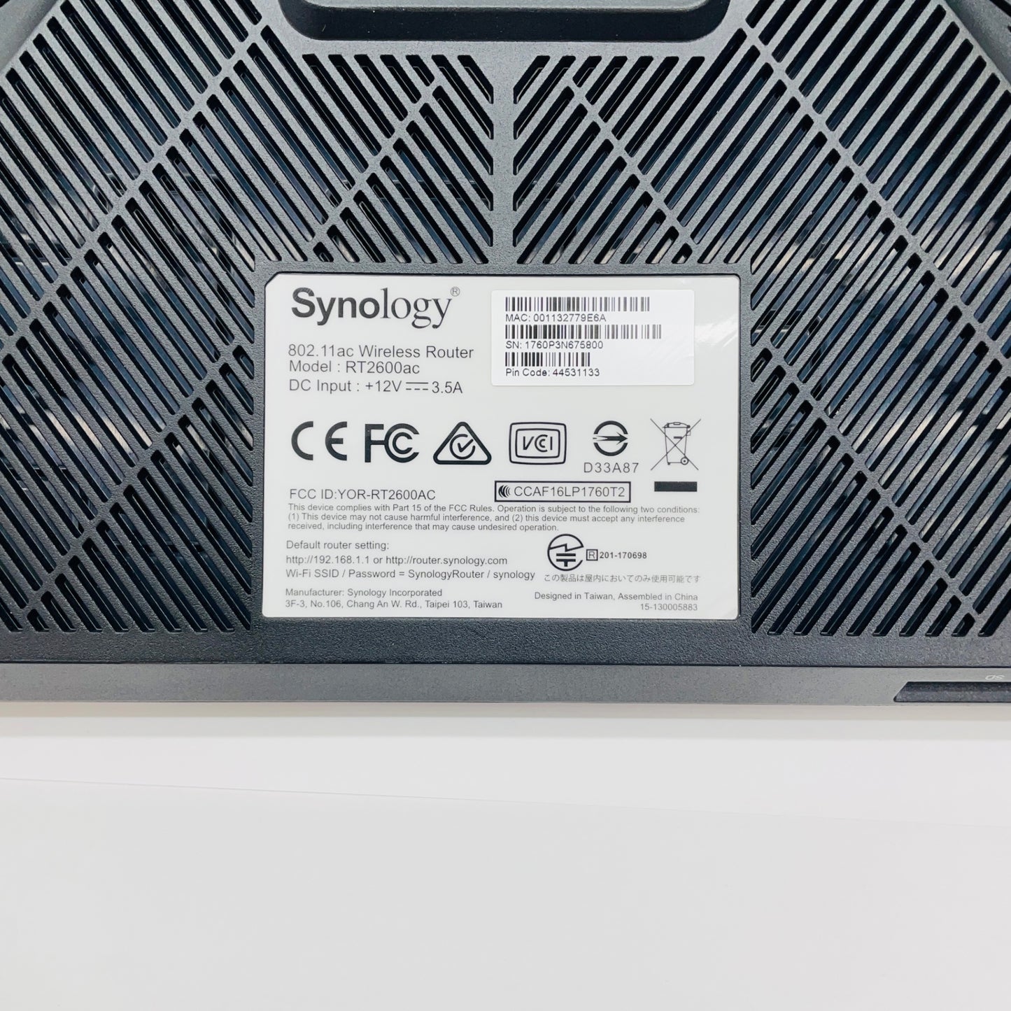 Synology RT2600ac 無線LANルーター 電源アダプター、アンテナ付属【C3970-80】