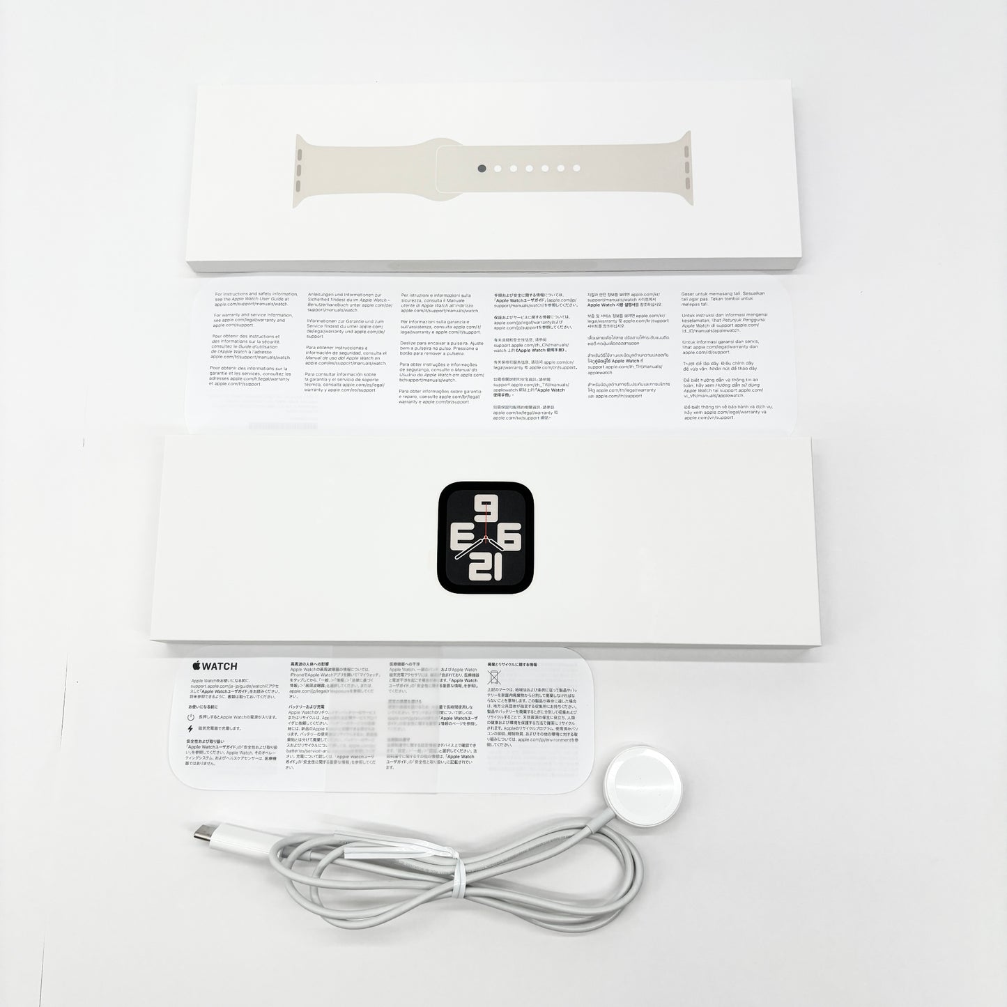 Apple Watch  SE 第2世代 GPS 40mm スターライト MXEE3J/A スポーツバンド バッテリー最大容量98% 【C8798-C】