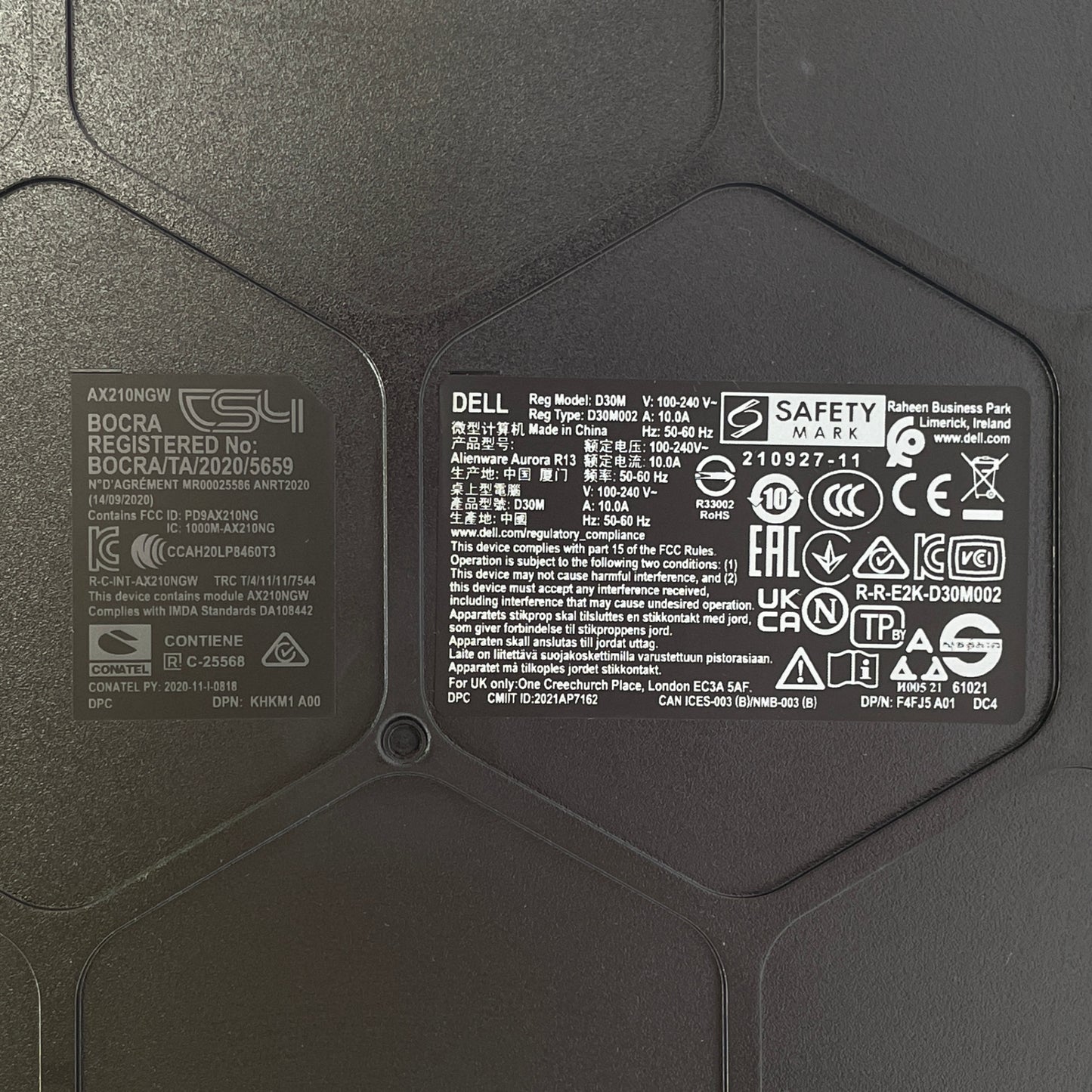 ALIENWARE AURORA R13 ゲーミングデスクトップPC i7-12700KF 32GB SSD1TB HDD2TB RTX3060ti Windows11 Home 【C7955-180】