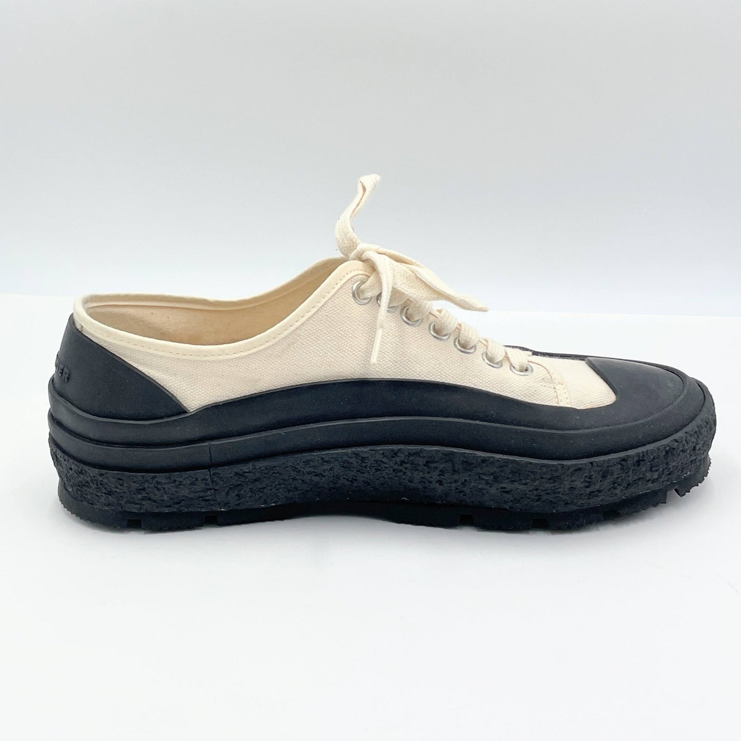 ジルサンダー JIL SANDER スニーカー ローカット レースアップ キャンバス シューズ メンズ 40 アイボリー【C7005-80】