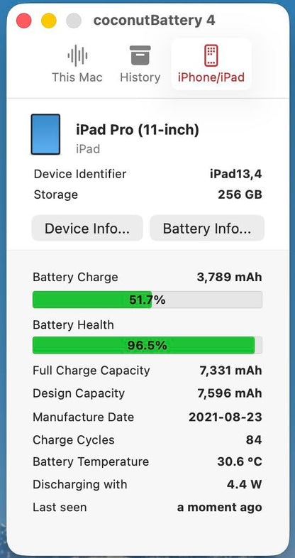 美品 Apple iPad Pro 11インチ (第3世代) Wi-Fi 256GB シルバー MHQV3J/A バッテリー最大容量96% 本体のみ【C7699-60】