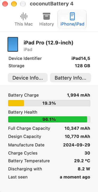 美品 iPad Pro 12.9インチ 第6世代 Wi-Fi MNXP3J/A 128GB バッテリー最大容量96%【C9221-60】