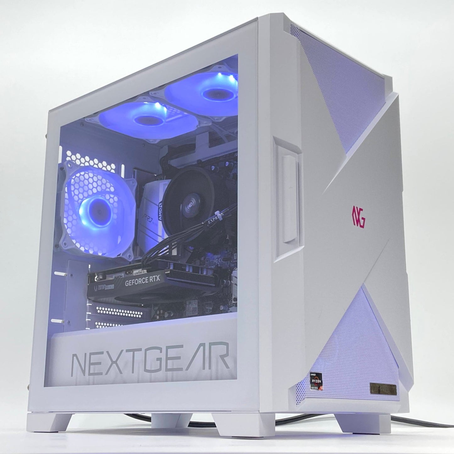 美品 NEXTGEAR JG-A5G60(ホワイト) Ryzen5 5500 16GB SSD 1TB RTX 4060 Windows11 Home 【C5490-140】