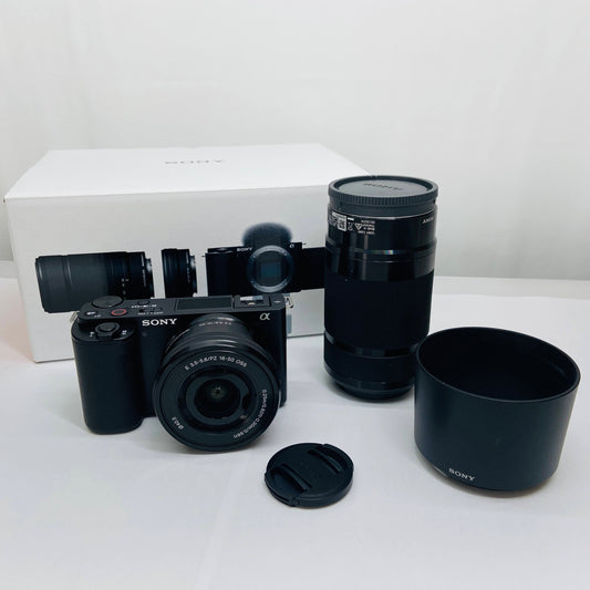 SONY VLOGCAM ZV-E10Y ダブルズームレンズキット ホワイト ミラーレス一眼　シャッター回数5,127回	C3824