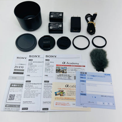SONY VLOGCAM ZV-E10Y ダブルズームレンズキット ホワイト ミラーレス一眼　シャッター回数5,127回	C3824