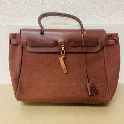 HERMES エルメス  エールバッグ PM 2WAY トワルアッシュ ブラウン ナチュラル GD金具【C1476】