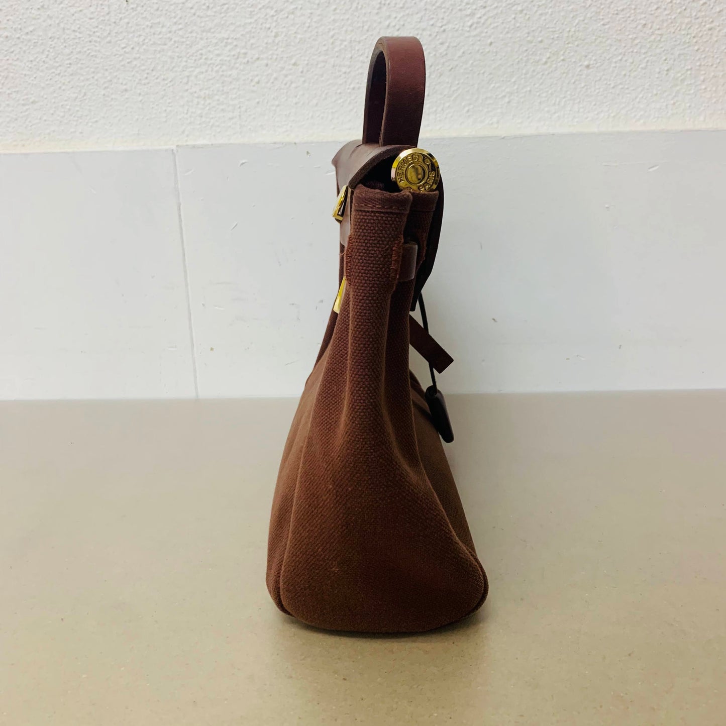 HERMES エルメス  エールバッグ PM 2WAY トワルアッシュ ブラウン ナチュラル GD金具【C1476】