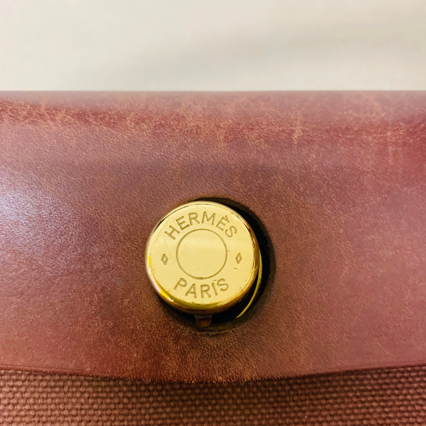 HERMES エルメス  エールバッグ PM 2WAY トワルアッシュ ブラウン ナチュラル GD金具【C1476】