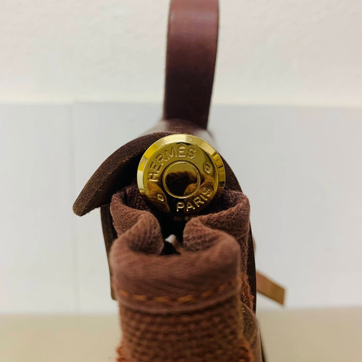 HERMES エルメス  エールバッグ PM 2WAY トワルアッシュ ブラウン ナチュラル GD金具【C1476】