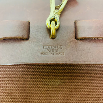 HERMES エルメス  エールバッグ PM 2WAY トワルアッシュ ブラウン ナチュラル GD金具【C1476】