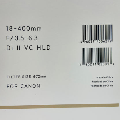 美品 TAMRON 18-400mm F3.5-6.3 Di II VC HLD for Canon	【C4434-80】