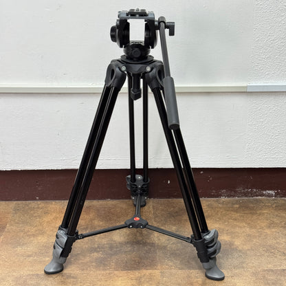 Manfrotto 伸縮式ツインアルミ三脚 MVT502AM／プロフルードビデオ雲台60mm ハーフボール MVH500A【C6114】