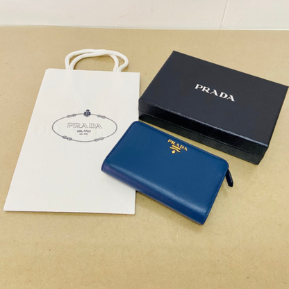 PRADA プラダ サフィアーノ 1ML225 BLUETTE 二つ折り財布 【C44-60】