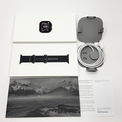 美品 Apple Watch Ultra 3 49mm GPS + Cellular チタニウムケース/ブラックオーシャンバンド MF0J4J/A 付属品完備 バッテリー最大容量100% 【C9030-C】