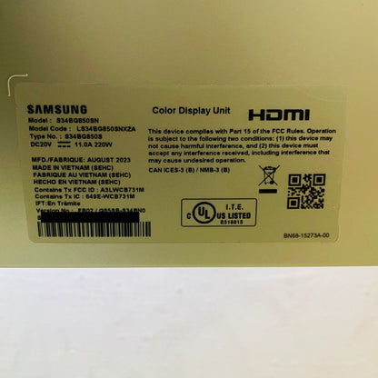 美品 samsung odyssey OLED G8 34インチ　 Samsung S34BG850SN 【C1200-160】