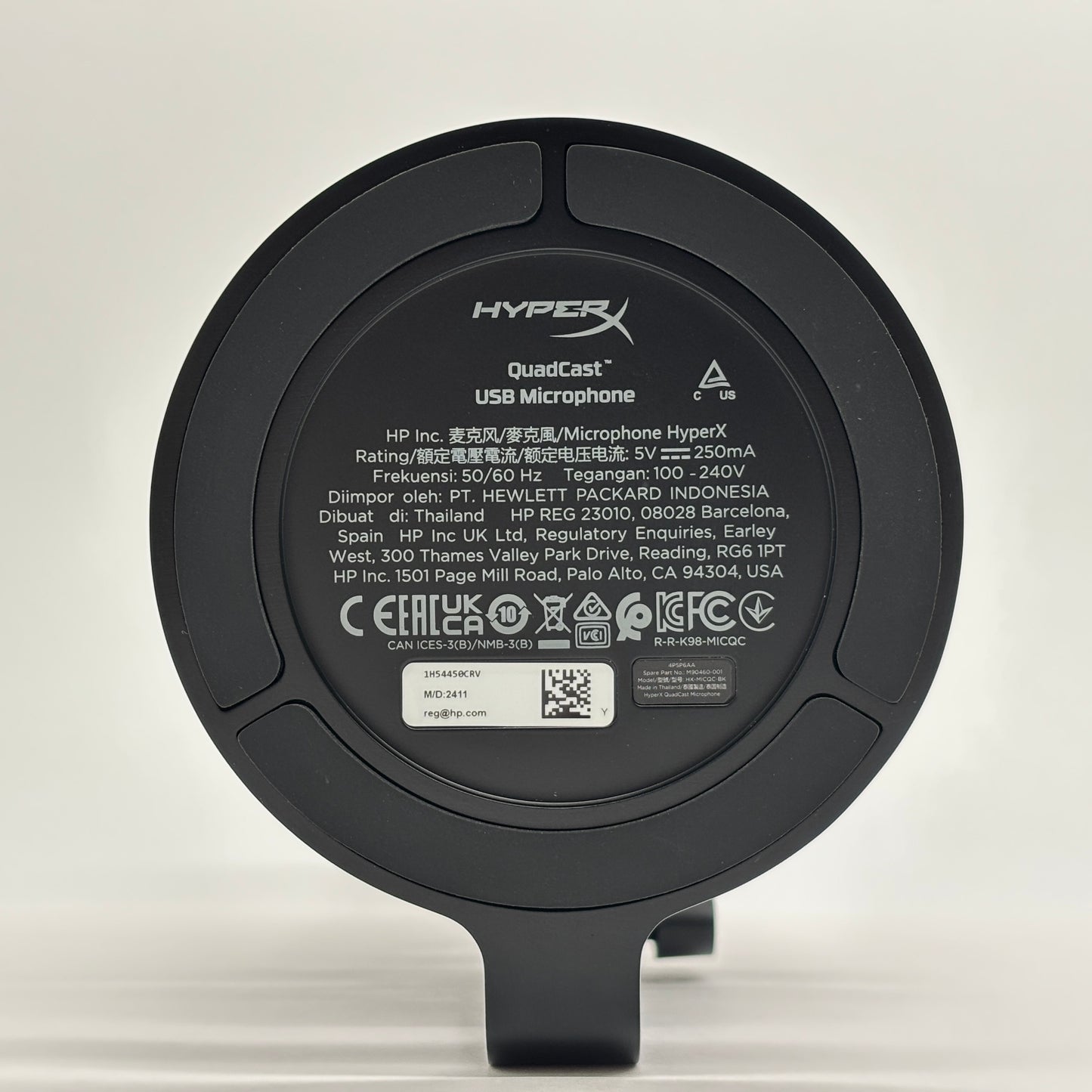 美品 HYPERX QUADCAST HX-MICQC-BK スタンドアロンマイク【C8746-80】