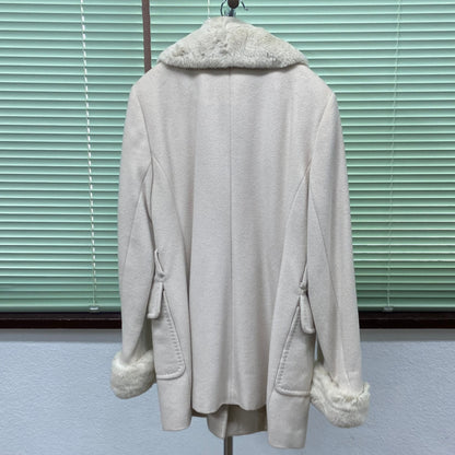 美品 TRUSSARDI トラサルディ ファー付ロングコート 【C5629】