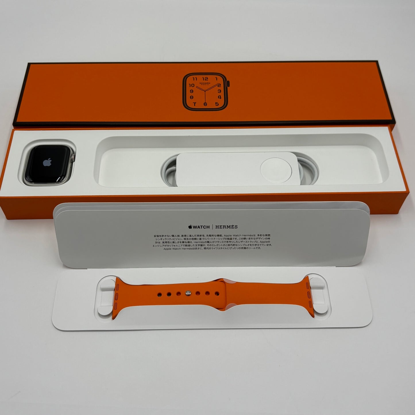 美品 Apple Watch MKLY3J/A A2476 Hermes Series7 41mm ステンレス GPS+Cellular バッテリー最大容量100% バンド2本あり【C5465-60】