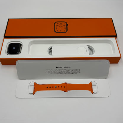 美品 Apple Watch MKLY3J/A A2476 Hermes Series7 41mm ステンレス GPS+Cellular バッテリー最大容量100% バンド2本あり【C5465-60】