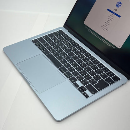 新品同様 美品 Apple MacBook Air 13インチ 2025 M4 10コア 16GB SSD512GB スカイブルー MC6U4J/A バッテリー最大容量100% 【5949-80】