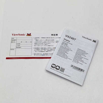 美品 ViewSonic VX2407 23.8インチ PCモニター 液晶ディスプレイ ビューソニック 電源ケーブル付属 【C5133-140】