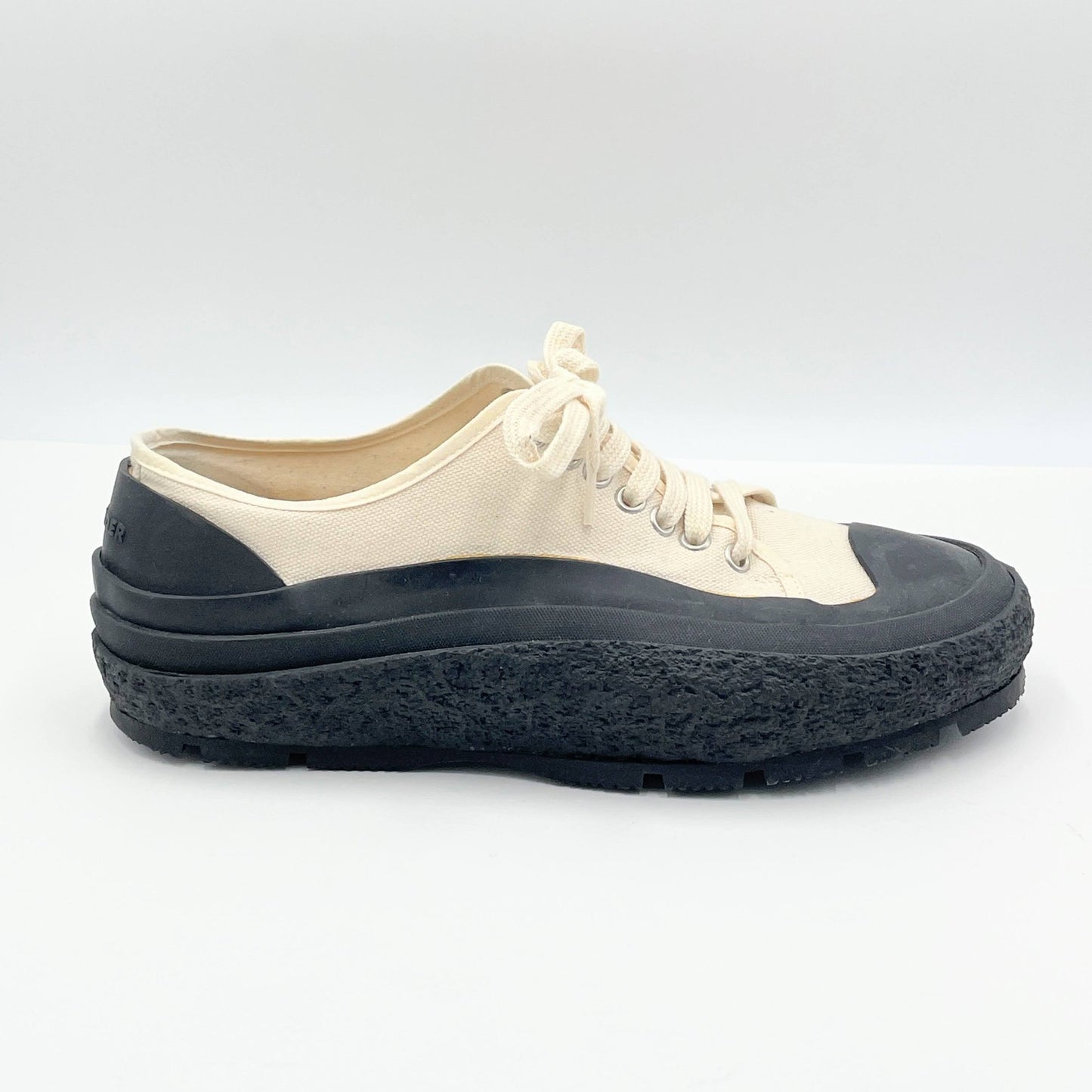 ジルサンダー JIL SANDER スニーカー ローカット レースアップ キャンバス シューズ メンズ 40 アイボリー【C7005-80】
