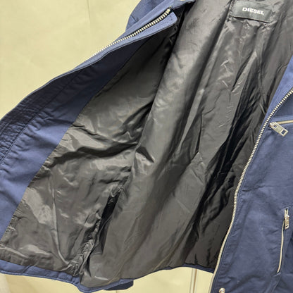 DIESELディーゼル　シングルライダースジャケット ネイビー サイズ:S【C6340】