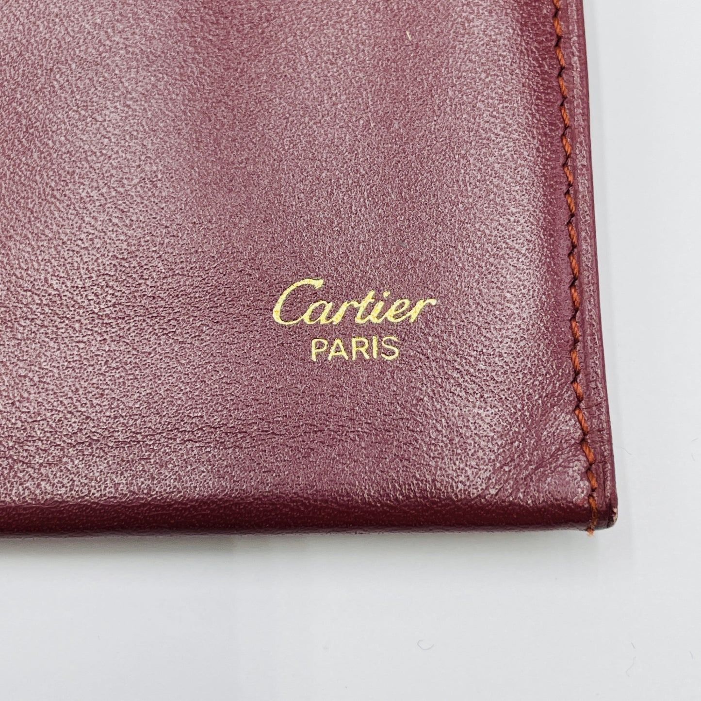 カルティエ ヴィンテージ マストライン カード パスケース 名刺入れ C2ロゴ レザー ボルドー Cartier【C3704-N】