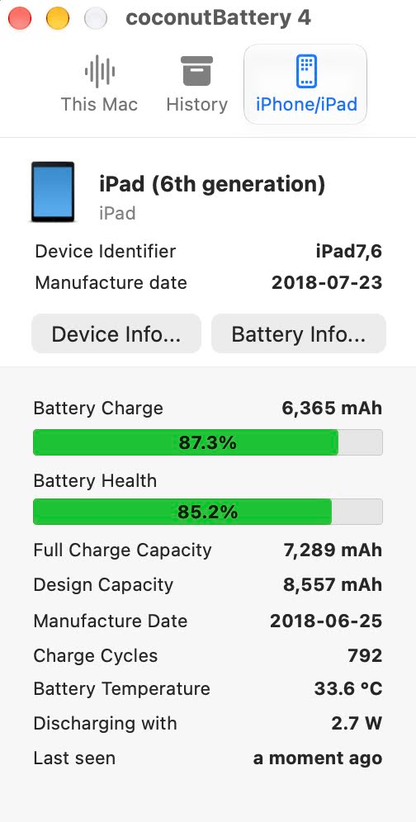 iPad 第6世代 Wi-Fi+Cellular MRM02J/A 32GB ゴールド バッテリー最大容量85% 【C9287-60】