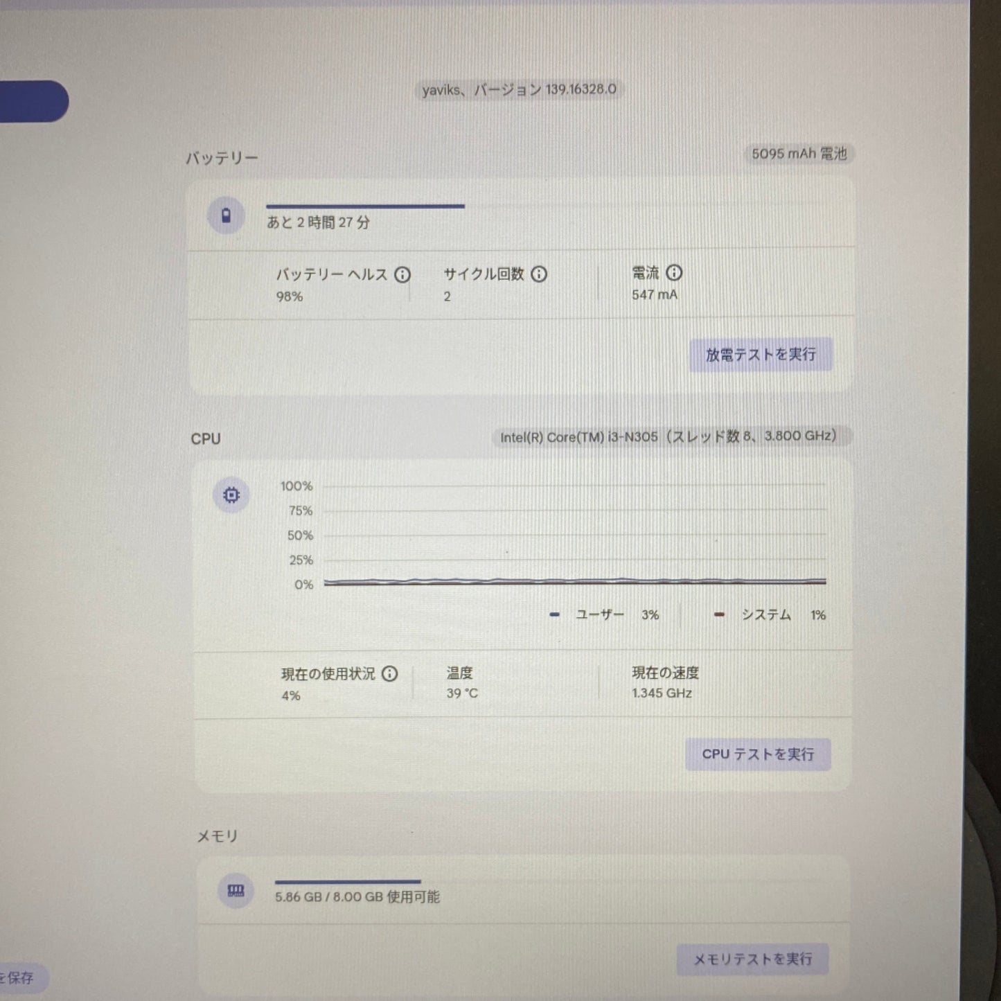 HP Chromebook 15.6インチ 15a-nb0003ca i3 N305 8GB 128GB USキー 【C5126-100】