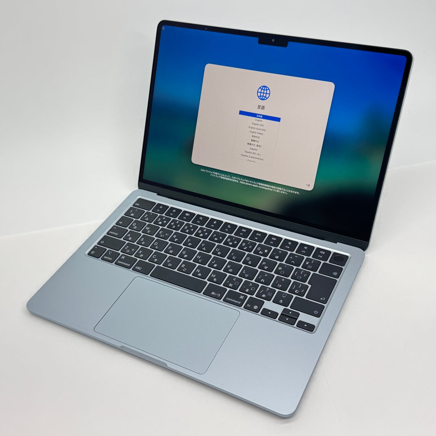 美品 Apple MacBook Air 13.6インチ 2025 MC6U4J/A M4 16GB SSD512GB スカイブルー 充放電回数16回 バッテリー最大容量100%【C7141-80】