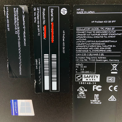 美品 新品SSD HP prodesk 400 g6 sff i5-9500 8GB SSD256GB Windows11 Pro 【C4149-100】