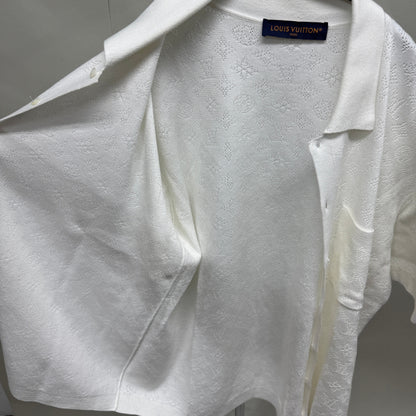 ルイヴィトン ポインテール ショートスリーブ シャツ Monogram Pointelle Short-Sleeved Shirt サイズ:L【C5806】