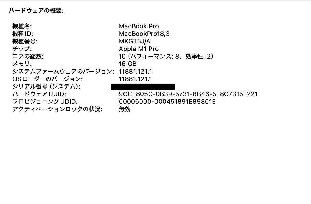 Apple MacBook Pro 14インチ  M1 Pro 2021年 16GB 1TB シルバー MKGT3J/A C3884 60サイズ発送