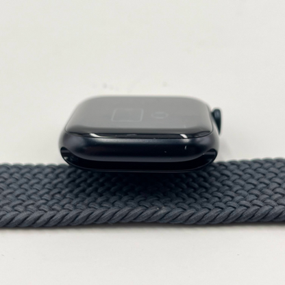 Apple Watch Series9 GPS 45mm ミッドナイトアルミニウムケース ブレイデッドソロループ 45mm サイズ7 MR9Q3J/A バッテリー最大容量100% 【C5387-C】