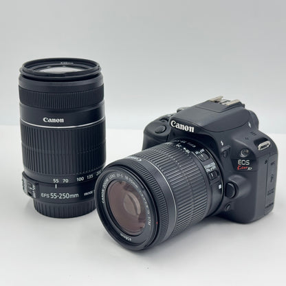 美品 Canon EOS Kiss X7 ダブルズームキット 18-55mm 55-250mm【C9586-80】