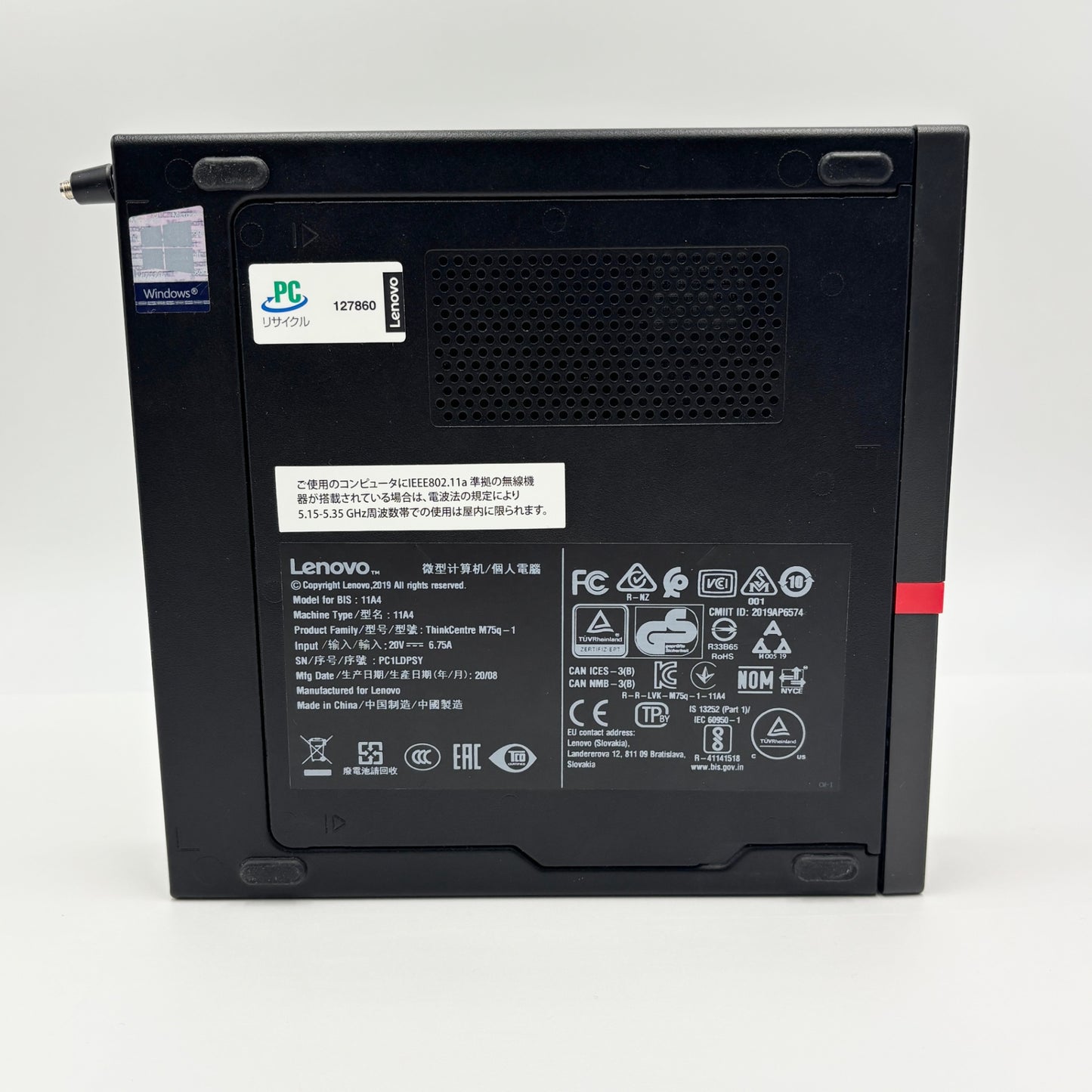 美品 Lenovo ThinkCentre M75q-1 Ryzen 5 PRO 3400GE 16GB SSD 256GB Windows11 Home【C6131-80】