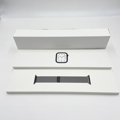 AppleWatch serise7 41mm GPSモデル ミッドナイト  ミラネーゼループ MKND3J/A バッテリー最大容量92%  【C6023-60】