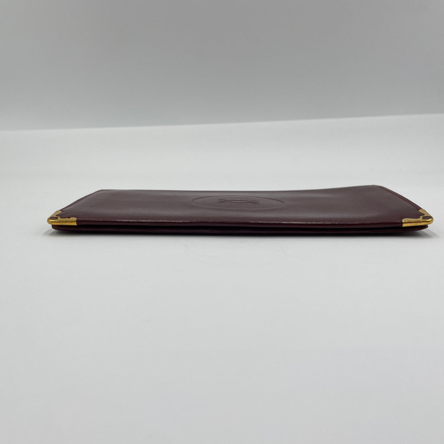 カルティエ ヴィンテージ マストライン 二つ折り 札入れ 長財布 サイフ C2ロゴ カード入れ レザー ボルドー Cartier 【C3705-N】