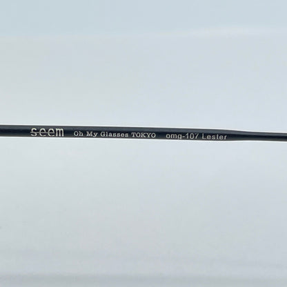 美品 seem Oh My Glasses TOKYO Lester omg-107-MBK-47 47□20-145 チタン製【C7008-60】