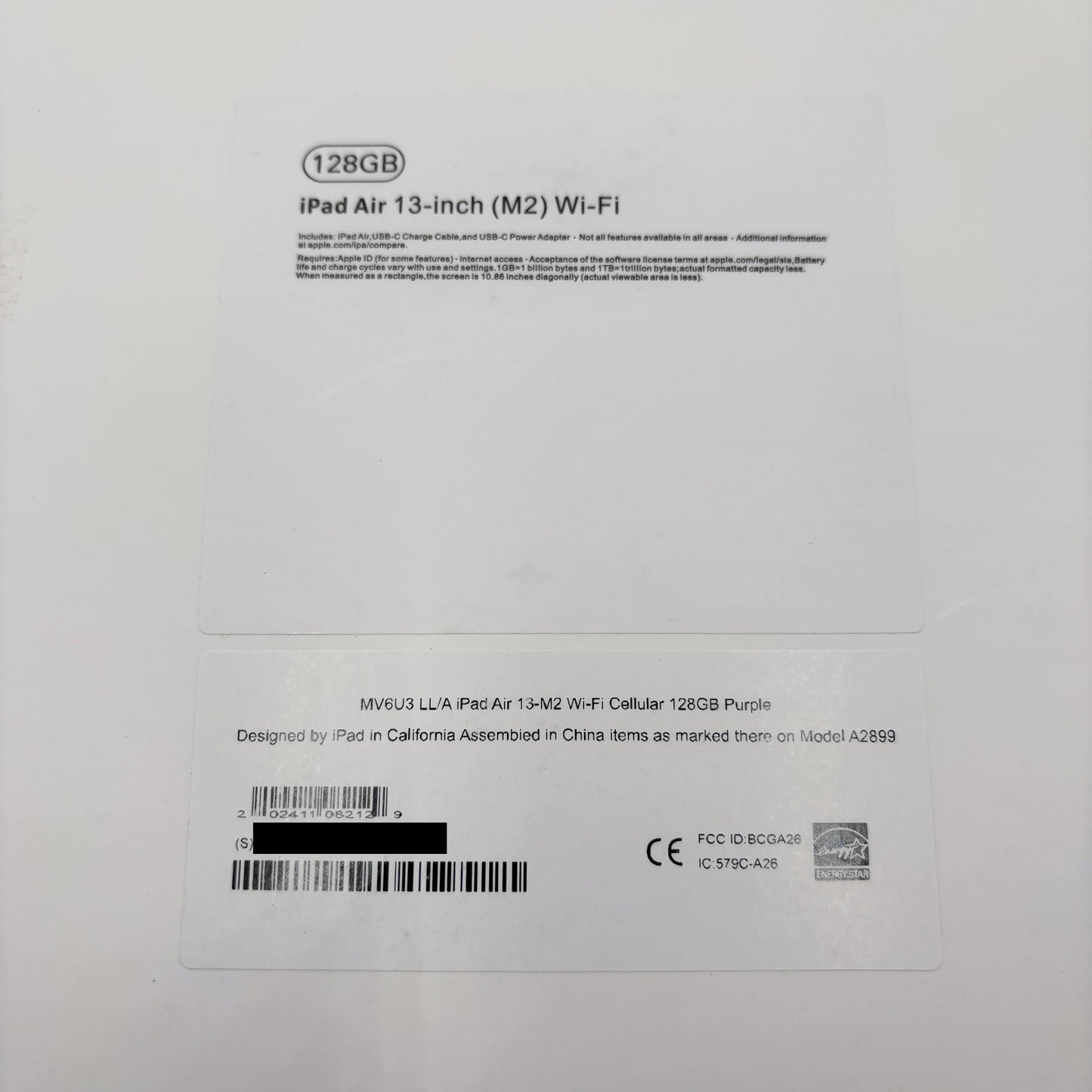 Apple iPad Air M2 13インチ Wi-Fi+Cellularモデル 128GB パープル 紫 MV6U3LL/A バッテリー最大容量100% SIMフリー【C5353-80】