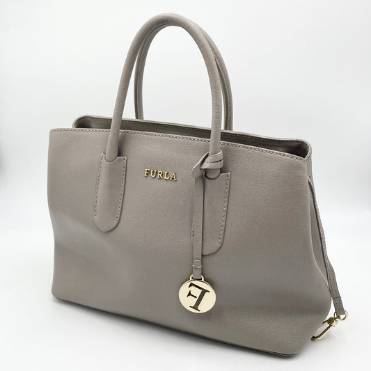 FURLA フルラ 2way トートバッグ ショルダーバッグ グレー　【C7993】