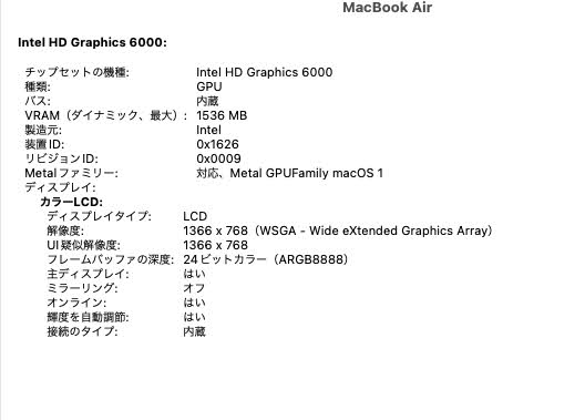 MacBook Air 2015 11インチ Core i5 4GB SSD 128GB US配列  付属品完備【C8648-80】
