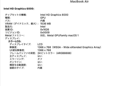 MacBook Air 2015 11インチ Core i5 4GB SSD 128GB US配列  付属品完備【C8648-80】