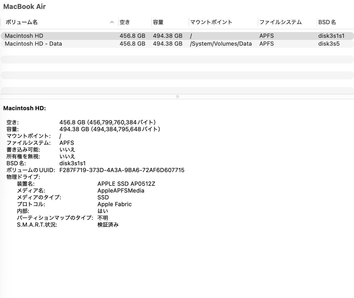 新品同様 美品 Apple MacBook Air 13インチ 2025 M4 10コア 16GB SSD512GB スカイブルー MC6U4J/A バッテリー最大容量100% 【5949-80】
