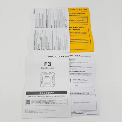 ZOOM F3 2-Channel Field Recorder フィールドレコーダー【C9139-60】