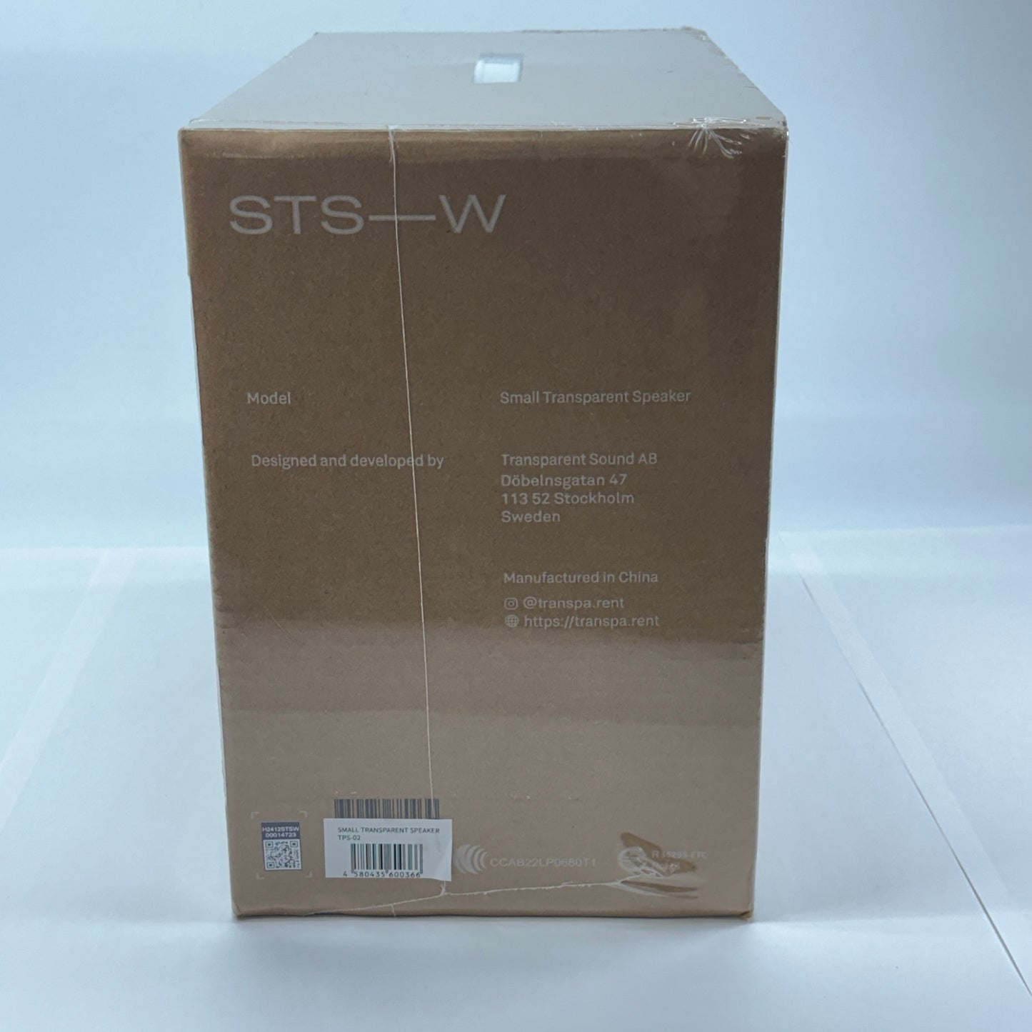新品未開封 TRANSPARENT SPEAKER SMALL ホワイト TPS-02【C5435-120】